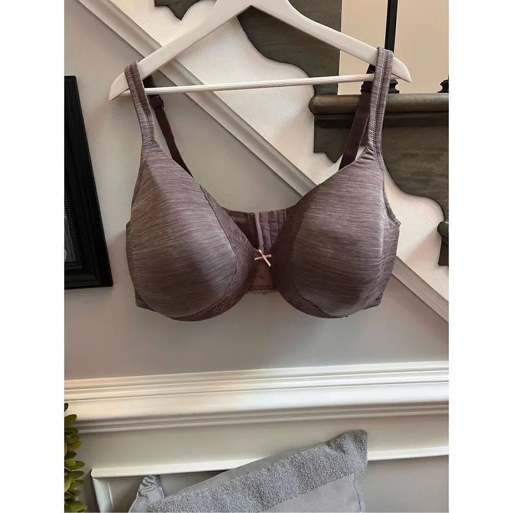 Cacique Plum Space Dyed Lightly Lined Full Coverage Bra sz 44G